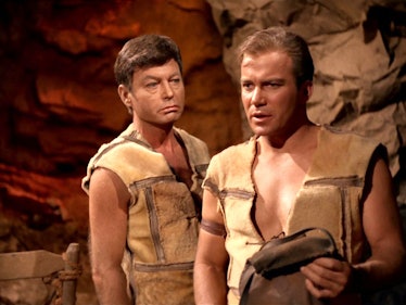 Bones (Deforest Kelley) and Captain Kirk (William Shatner) talk about the Vietnam War