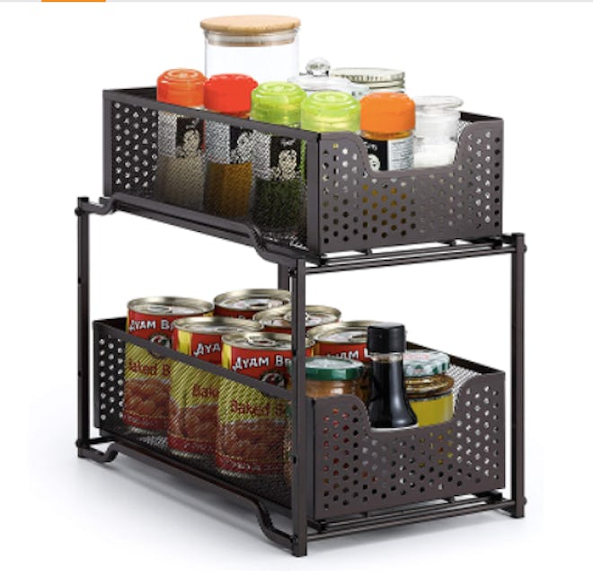 sliding two-tier stackable drawer organizer
