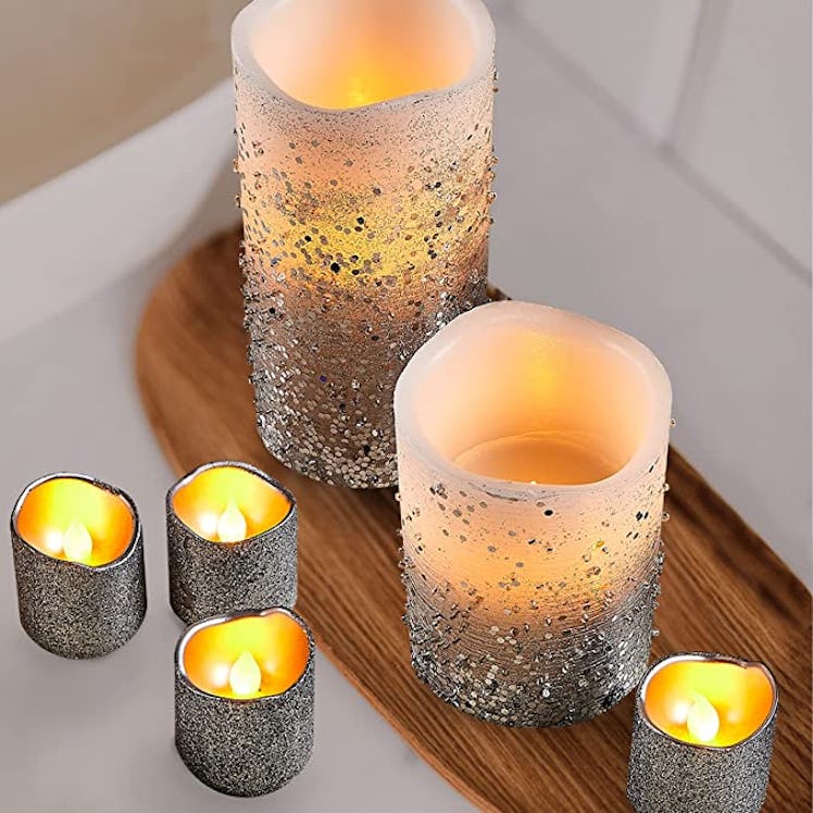 Furora LIGHTING Silver Flameless Candles (8-pack)