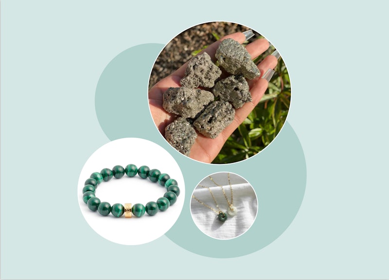 Pyrite, Malachite, and Green Jade are among the best crystals for money.