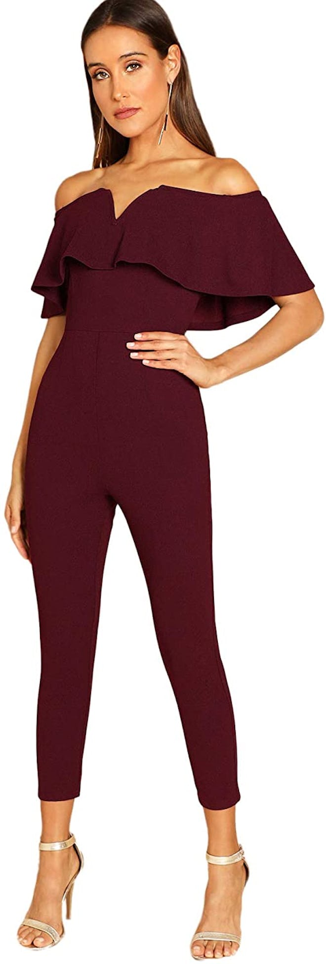 Verdusa Off-Shoulder Ruffle Jumpsuit