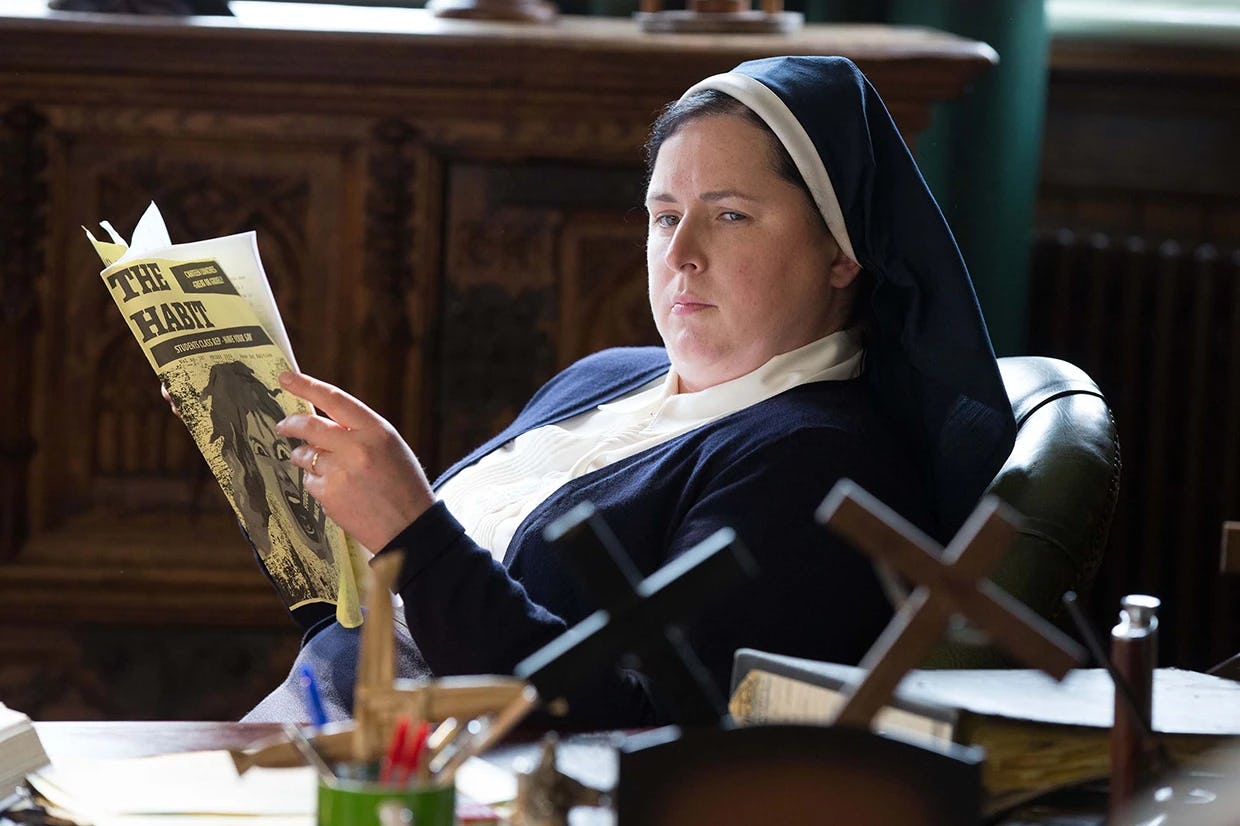 Siobhán McSweeney as Sister Michael on &lsquo;Derry Girls&rsquo;