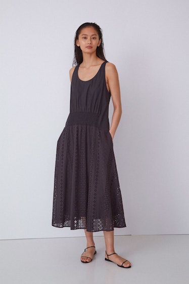 Eyelet Combo Trapeze Dress thakoon volume trend