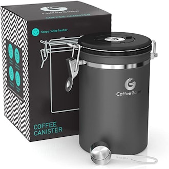 Coffee Gator Stainless Steel Coffee Grounds and Beans Container