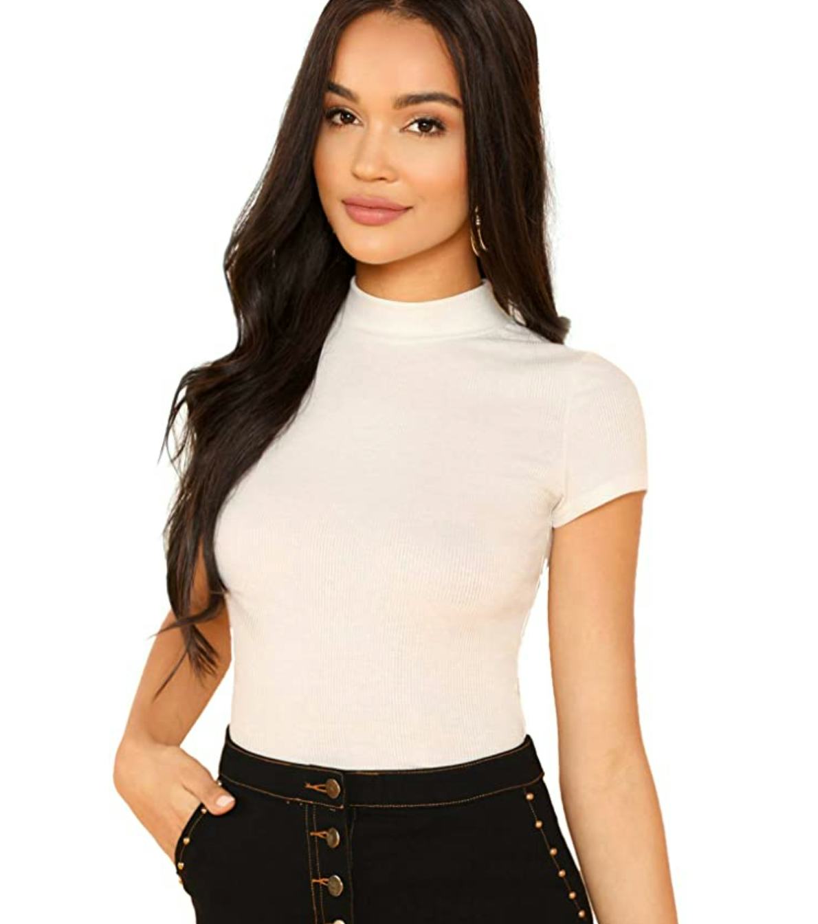 SheIn Mock Neck Crop T-Shirt