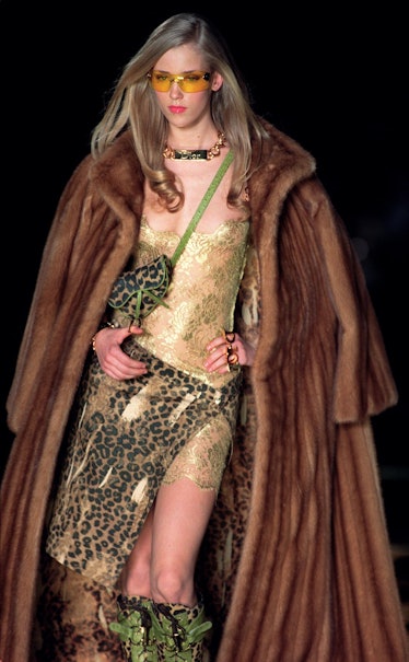 Miley Cyrus Wears a John Galliano Vintage Lace Satin Slip