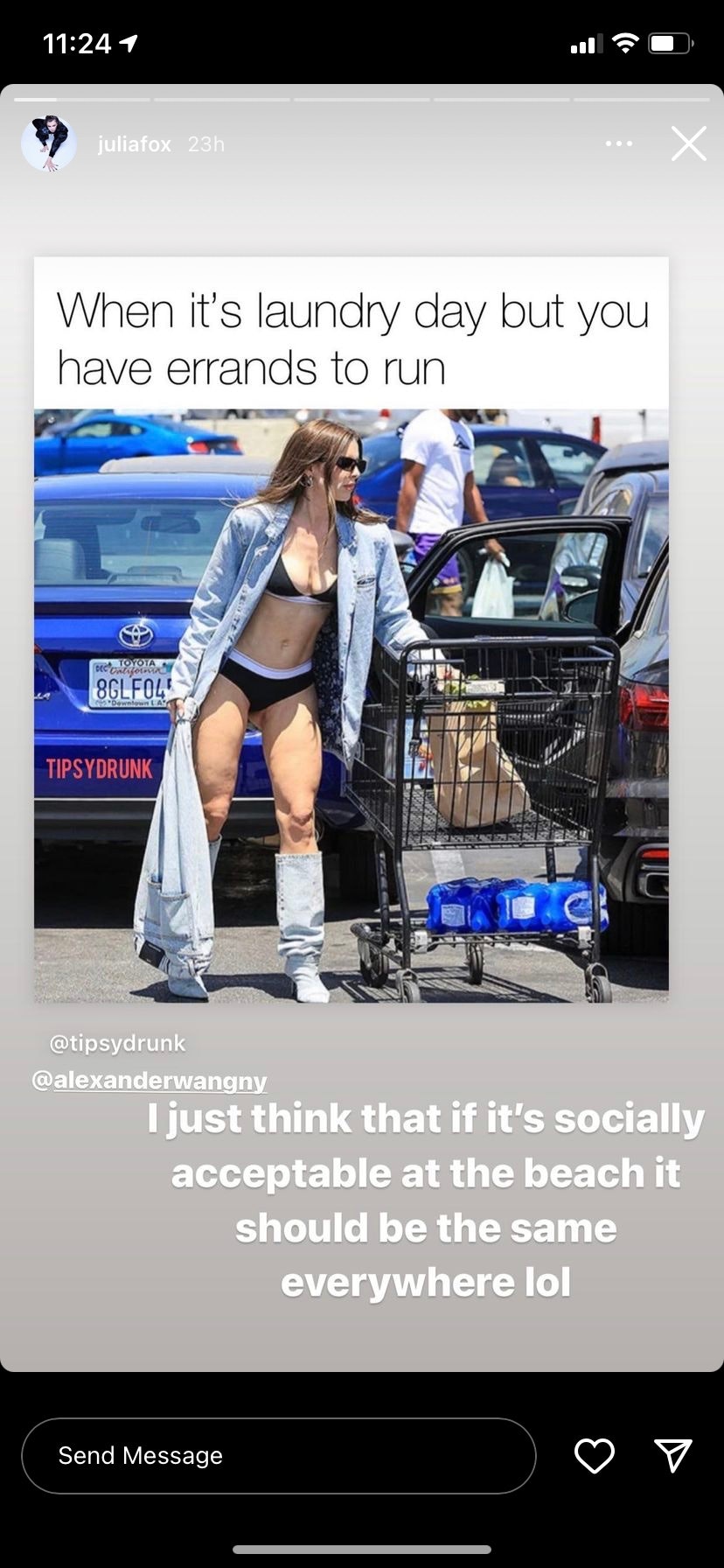 Julia Fox goes grocery shopping in underwear and denim boots
