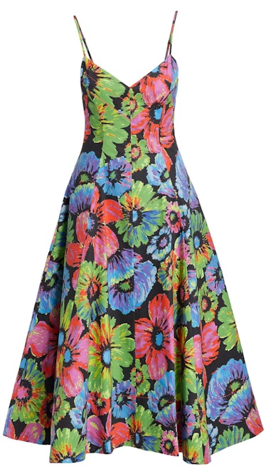 Painterly Floral Midi-Dress