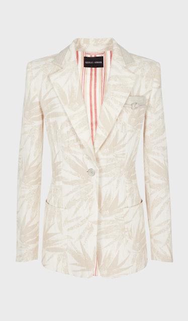 Cotton-and-linen, single-breasted jacket