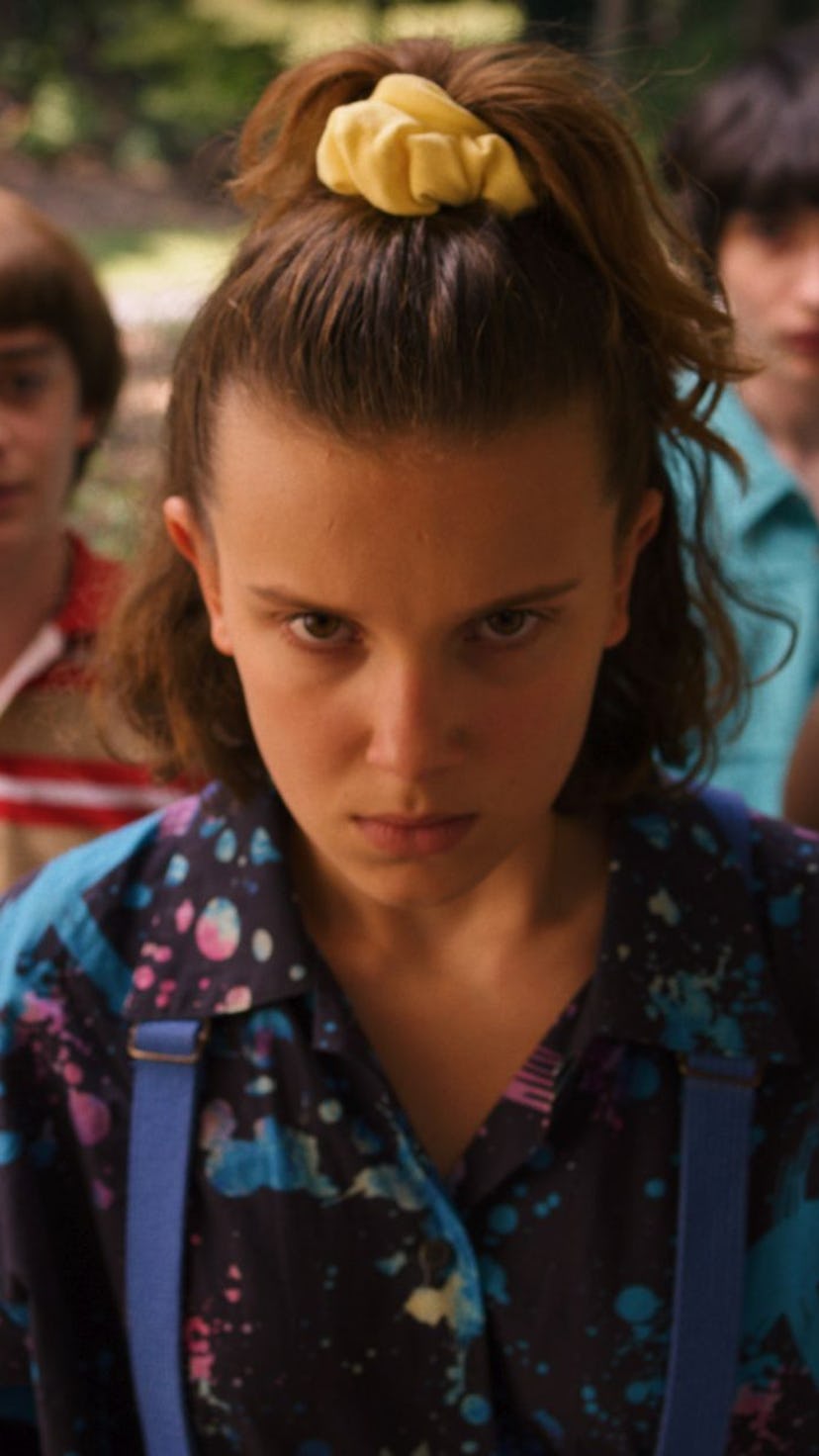 Millie Bobby Brown, Sadie Sink, and Caleb McLaughlin, Finn Wolfhard, Noah Schnapp in Stranger Thing...