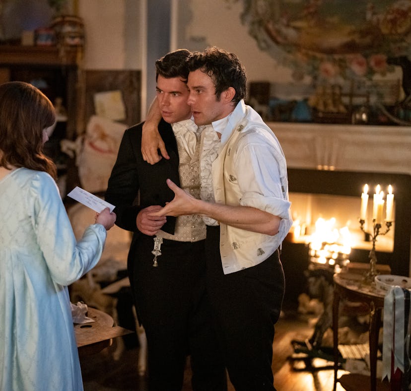 Luke Newton and Luke Thompson in Bridgerton