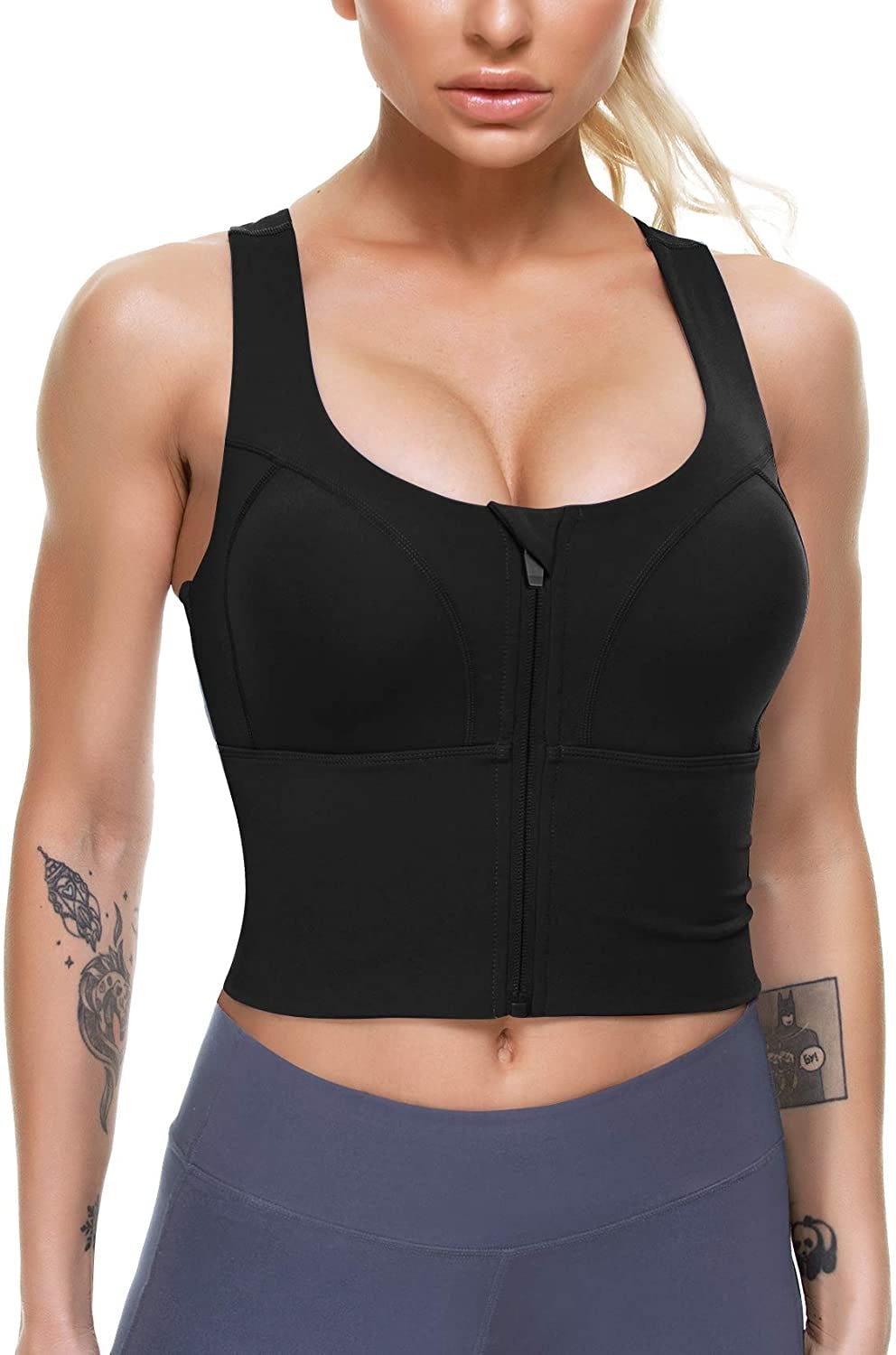 Best Longline Sports Bra With A Front Zipper