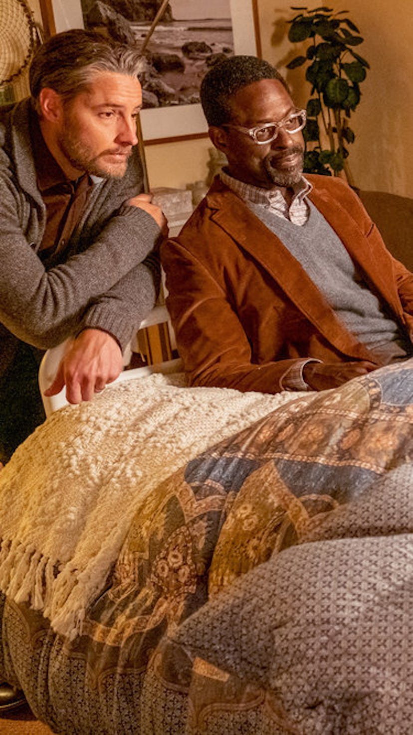 Justin Hartley as Kevin, Sterling K. Brown as Randall, Mandy Moore as Rebecca