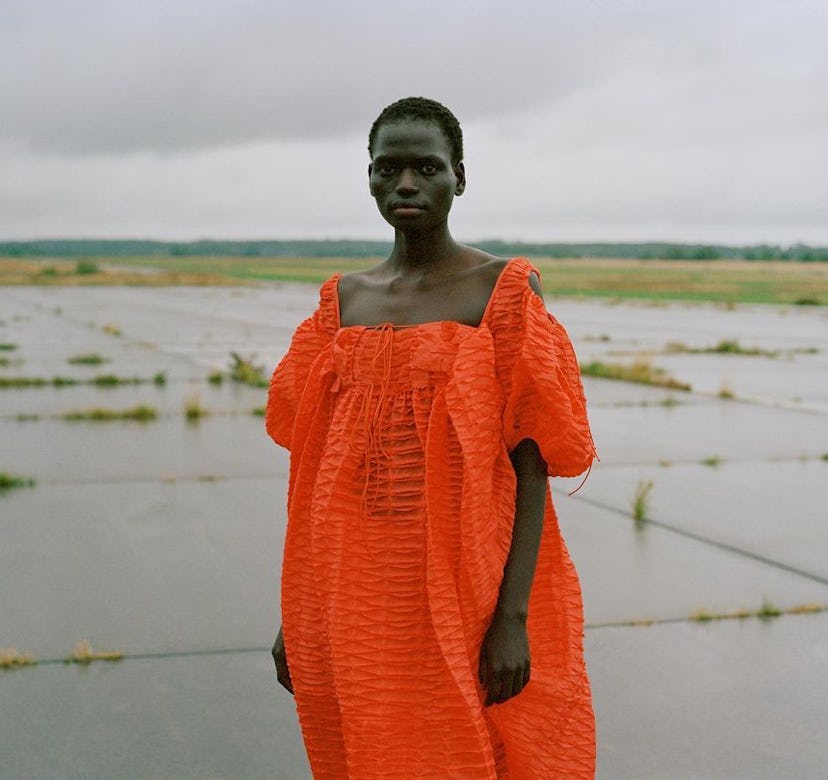 cecilie bahnsen orange dress