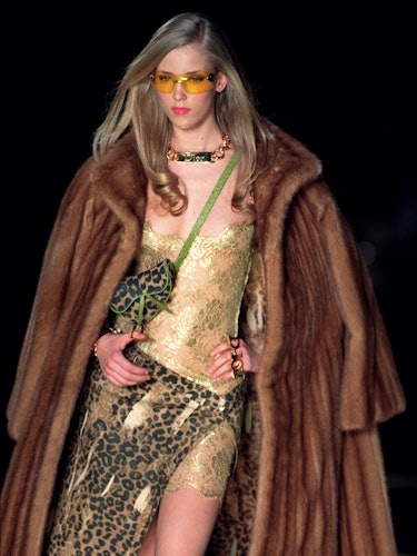 A model wearing a fur coat by John Galliano for Dior