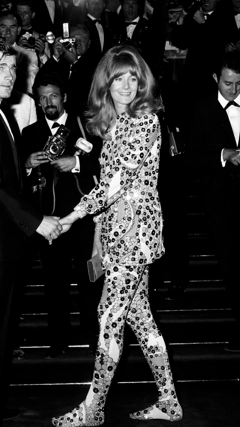 Vanessa Redgrave wearing a '60s ensemble in Cannes