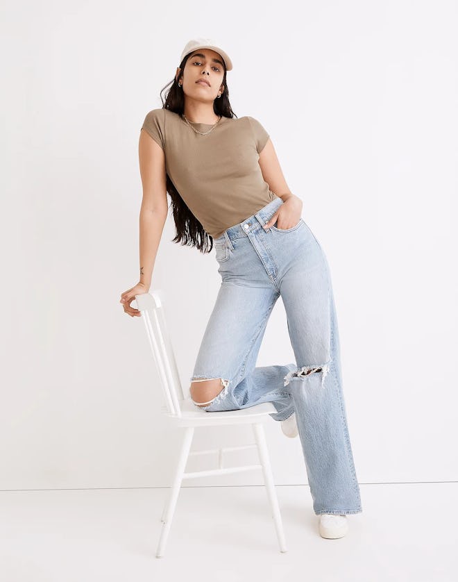 Madewell Petite Superwide-Leg Jeans in Blaisdell Wash