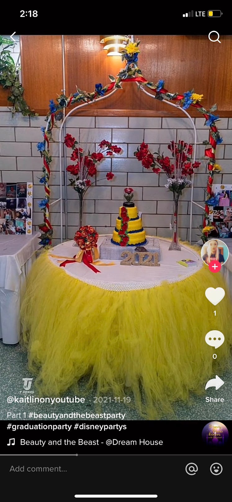 Disney graduation party theme ideas include this Beauty and the Beast theme from TikTok.