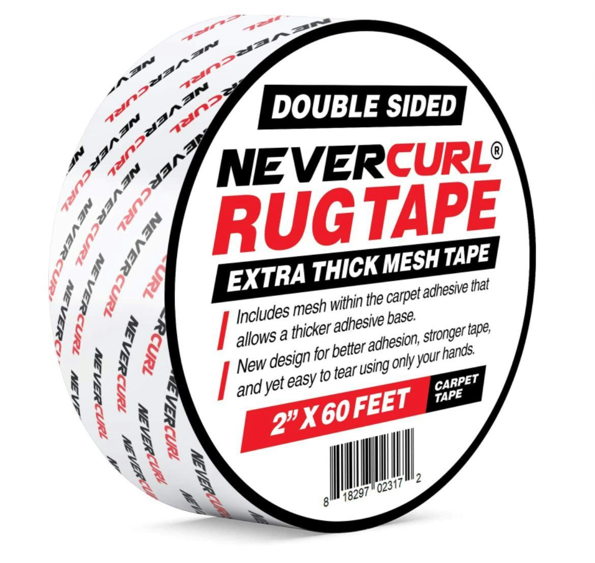 NeverCurl Double-Sided Rug Tape