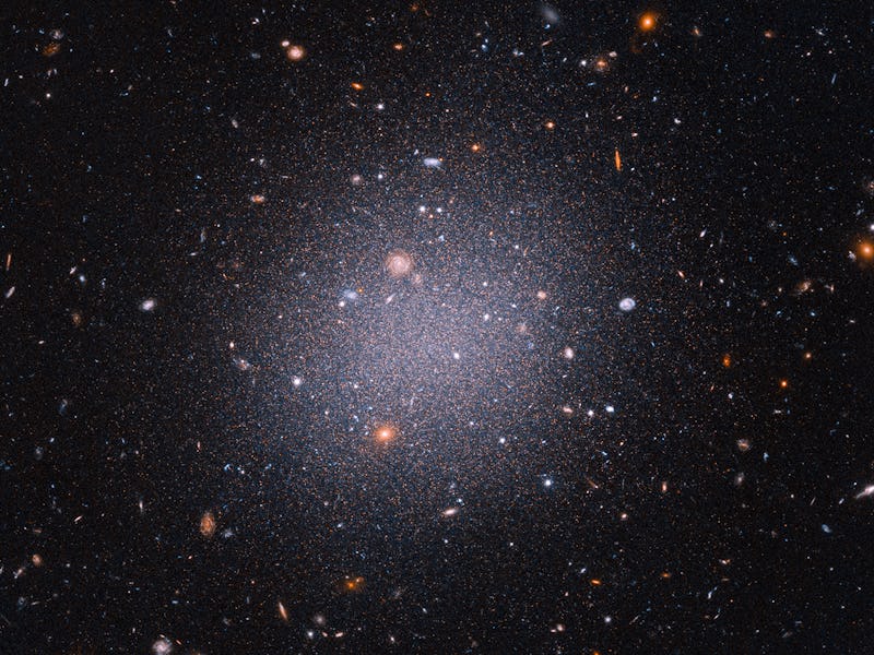 A Hubble image of the dark-matter-free galaxy DF2. 