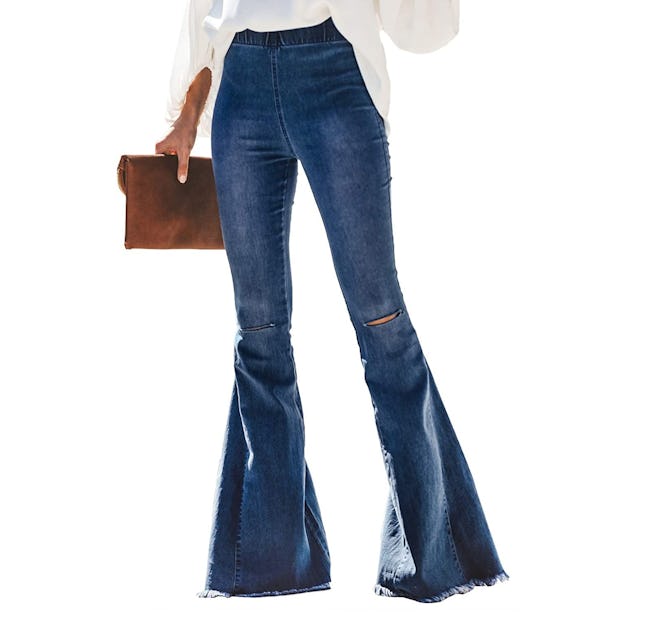 Sidefeel Destroyed Flare Bell Bottom Jeans