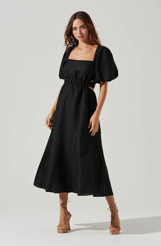 ASTR the Label black puff sleeve dress