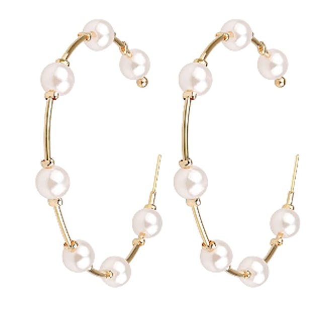 best pearl earrings pearl-studded hoops