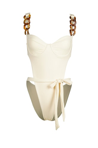 SAME Los Angeles white one-piece swimsuit