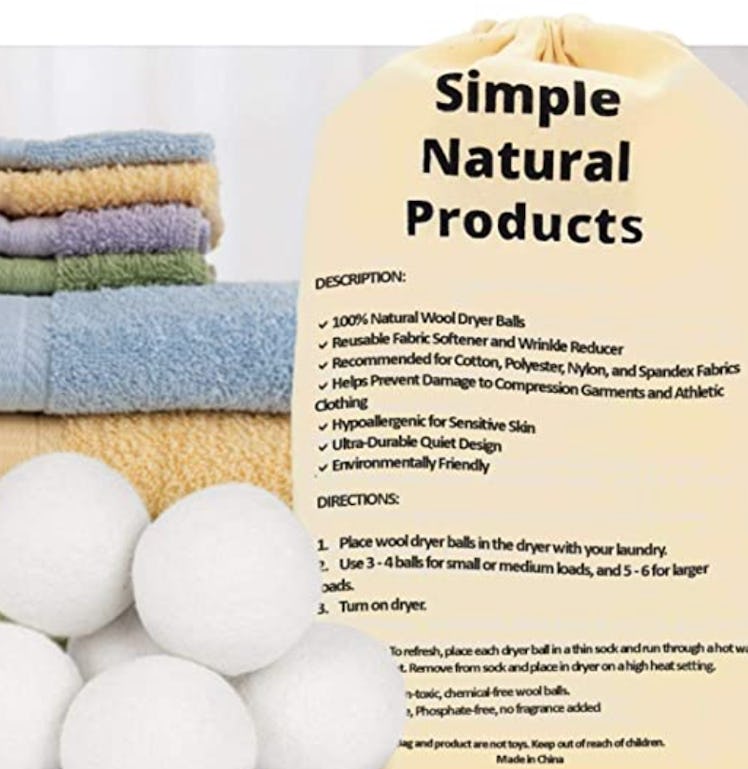 Simple Natural Products Wool Dryer Balls (6-Pack)