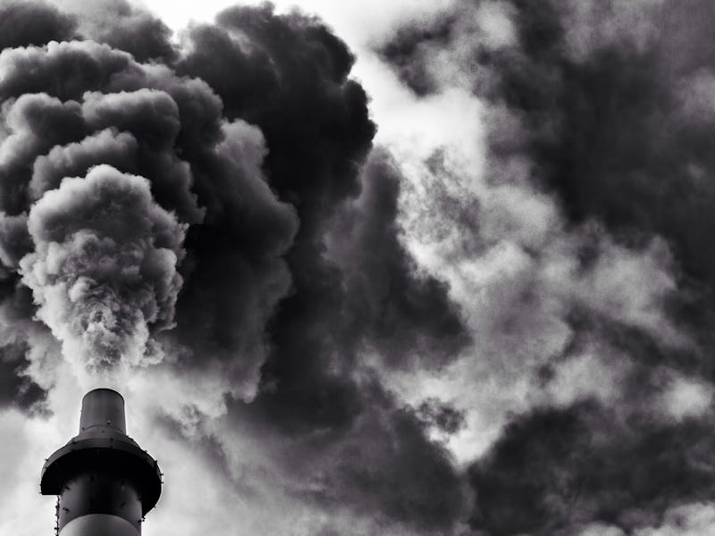 Chimney emitting smoke into the air