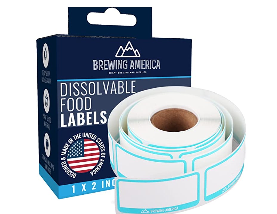 Dissolvable food labels to help organize your fridge.