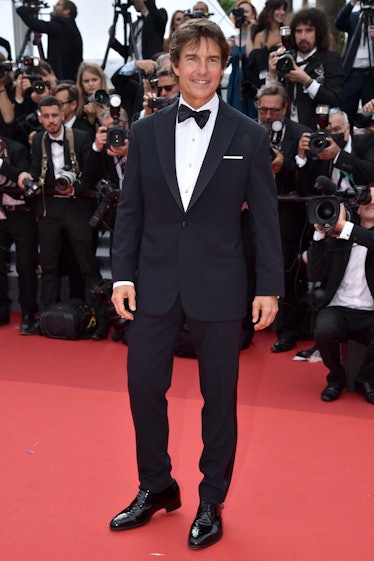 Tom Cruise wearing a suit on the Cannes red carpet