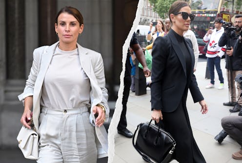 Coleen Rooney and Rebekah Vardy arrive at the WAGatha Christie trial.