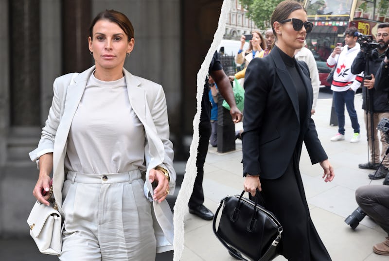 Coleen Rooney and Rebekah Vardy arrive at the WAGatha Christie trial.