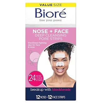 Bioré Nose+Face Blackhead Remover Pore Strips (24 Count)