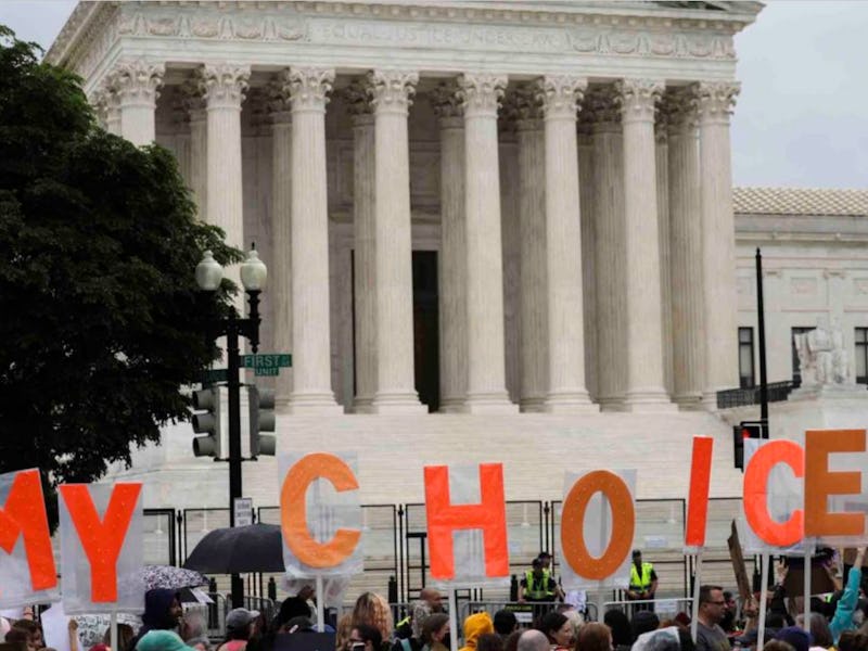 Abortion rights activists participate in a “Bans Off Our Bodies” rally at the U.S. Supreme Court on ...