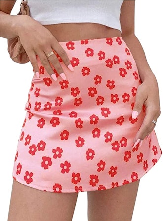 LYANER Satin Mini Skirt