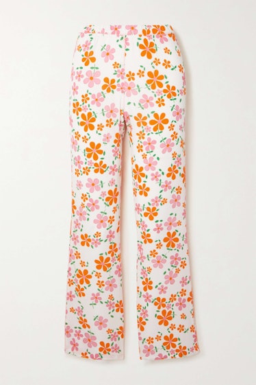 ERL Floral-print crepe flared pants