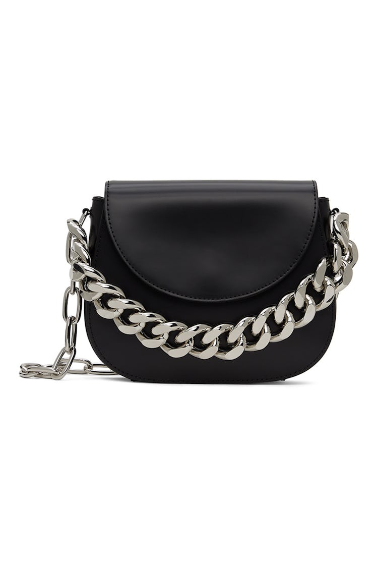 Kara Black Chain Saddle Bag
