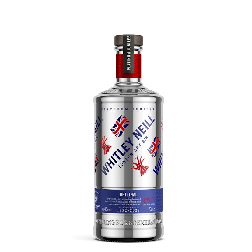 Whitley Neill Platinum Jubilee London dry gin.