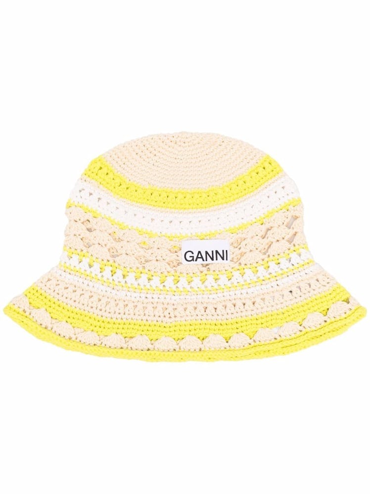GANNI Logo Patch Bucket Hat