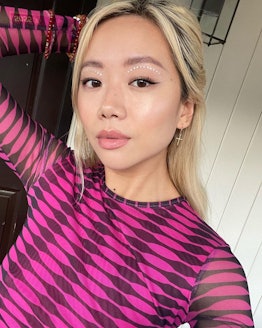 asian american woman with blonde hair