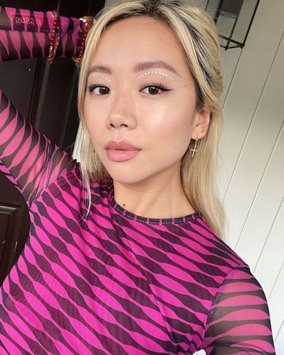 asian american woman with blonde hair