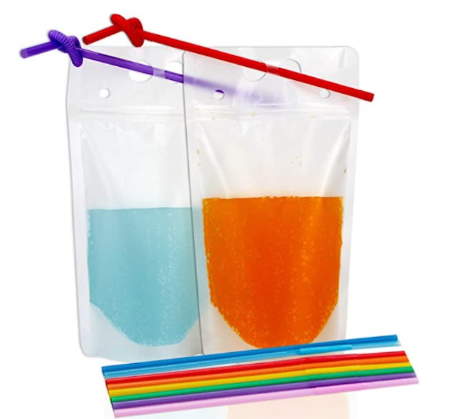 One birthday party hack to try is to make DIY drink pouches wiht Tomnk clear drink pouches with stra...