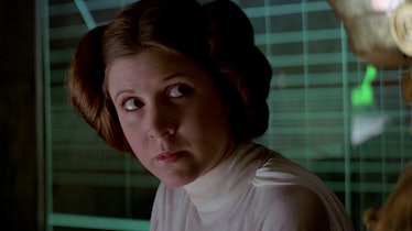 The late great Carrie Fisher as Princess Leia Organa in Star Wars: Episode IV — A New Hope