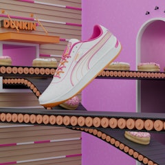 An image of PUMA and Dunkin's new GV sneaker for Iced Coffee day.