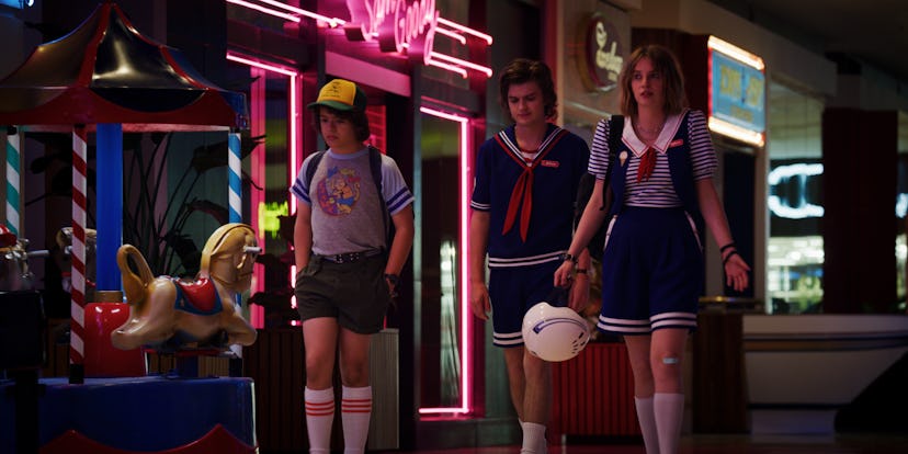 Dustin, Robin, and Steve find a base under Starcourt Mall in 'Stranger Things' Season 3. 