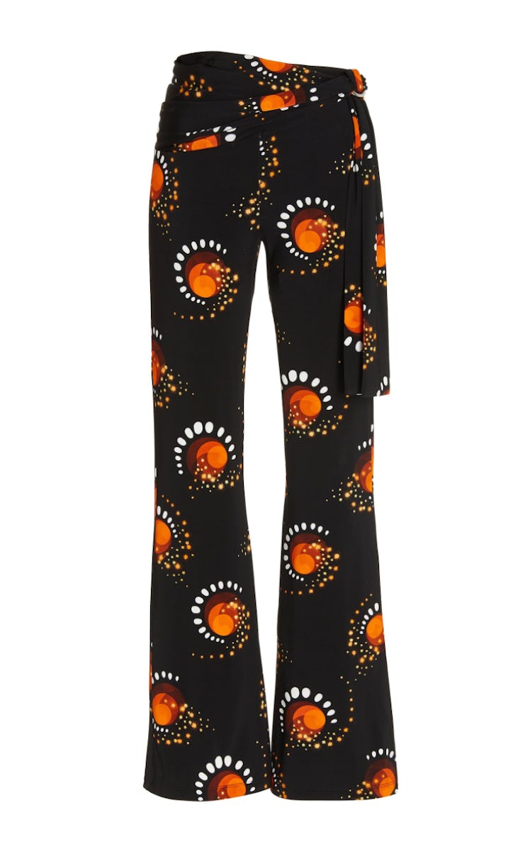 Firework-Printed Jersey Flared Pants