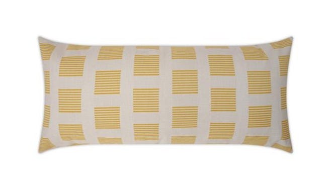 Nancy Modern Classic Yellow Outdoor Lumbar Pillow - 12x24