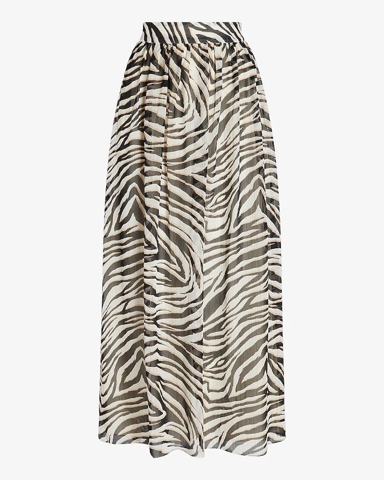 Rachel Zoe Zebra Printed Maxi Skirt